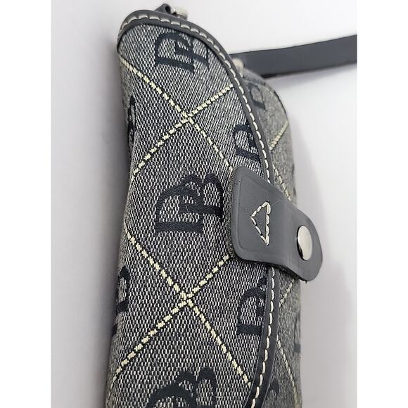 DOONEY & BOURKE Vintage Black Canvas Leather Wristlet Wallet‎ Pouch DB Signature - Picture 6 of 15